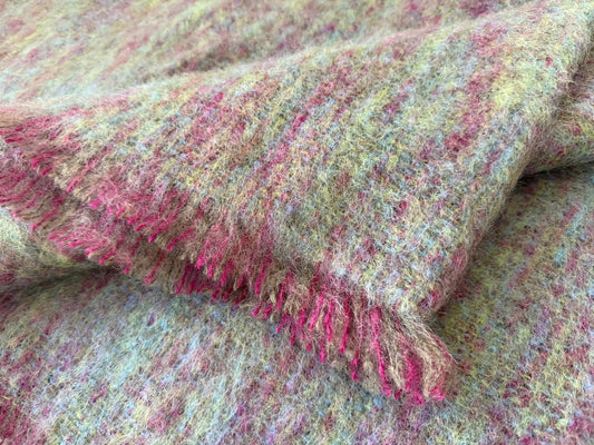 Mohair Wool Blankie Dark Purple Green Plain